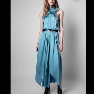 Zadig & Voltaire Rimba Dress - blue silk jacquard